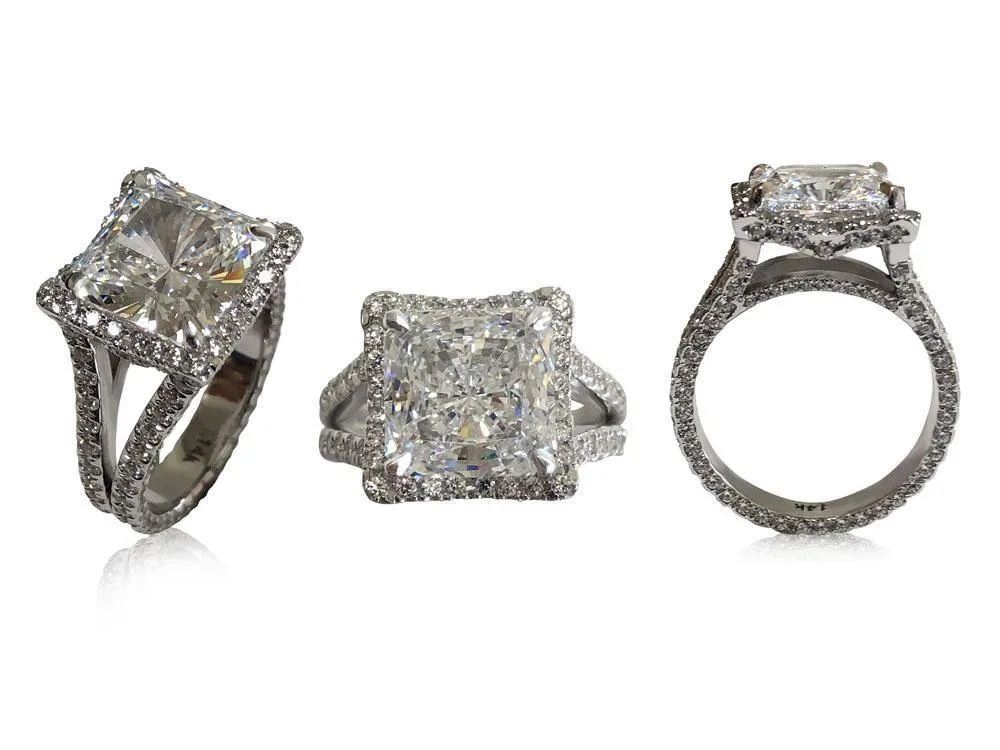 10 Carat Princess cut CZ Ring CHICASHOTPRINCESS