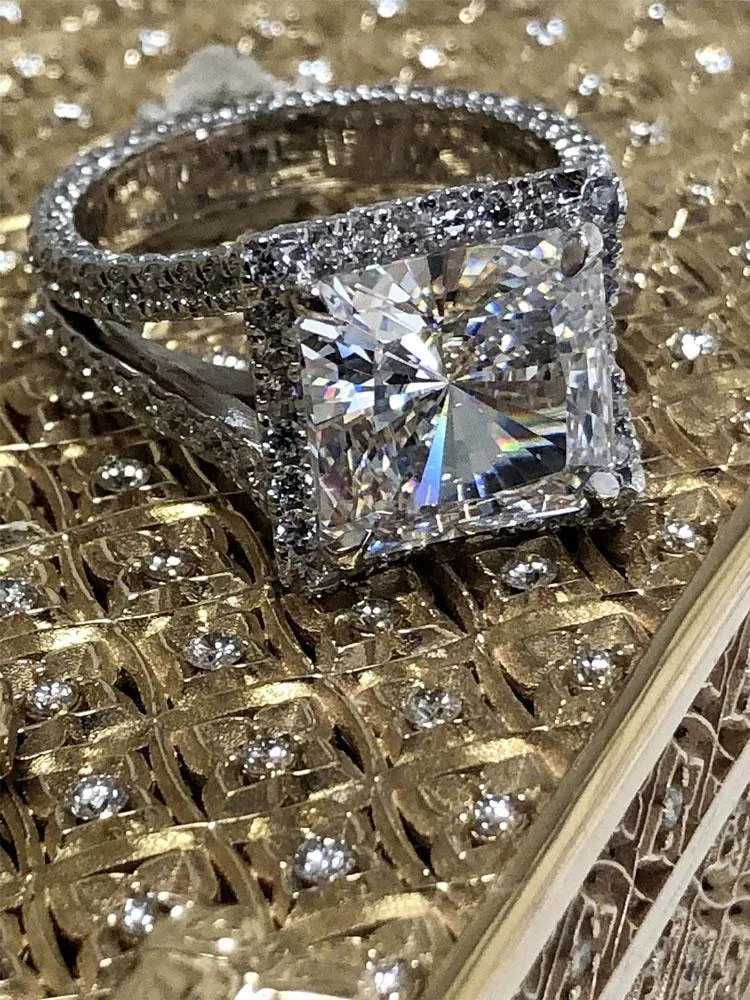 10 Carat Princess cut CZ Ring CHICASHOTPRINCESS