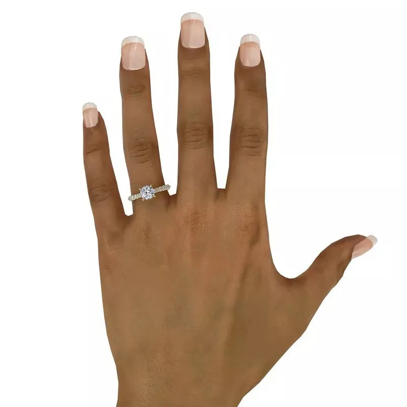 14K YELLOW GOLD GRADUATED DIAMOND ENGAGEMENT RING MOUNTING (SETTING ONLY)