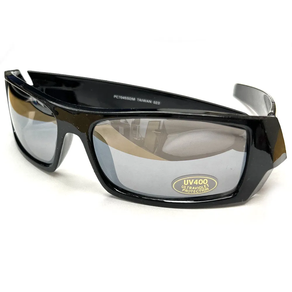 2 Pk Polarized Sunglasses Trendy Retro Sport Rectangular Wrap Anti Glare Unisex