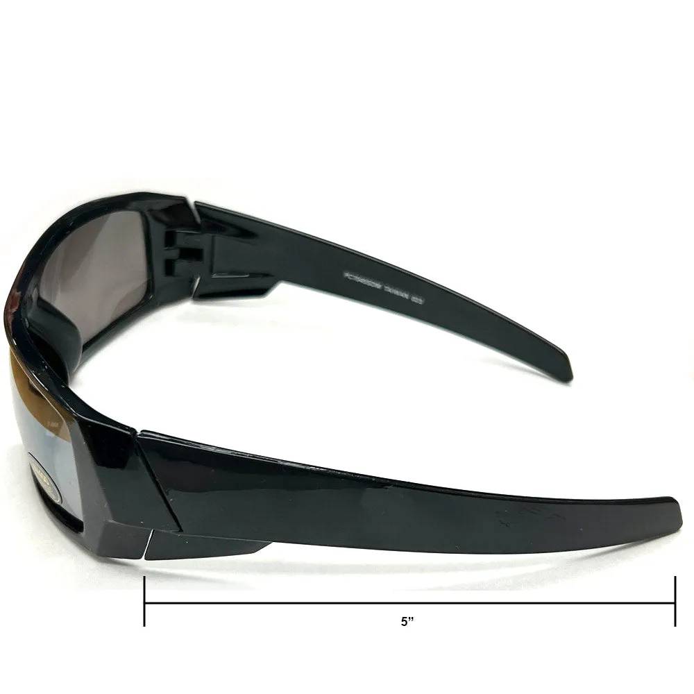 2 Pk Polarized Sunglasses Trendy Retro Sport Rectangular Wrap Anti Glare Unisex