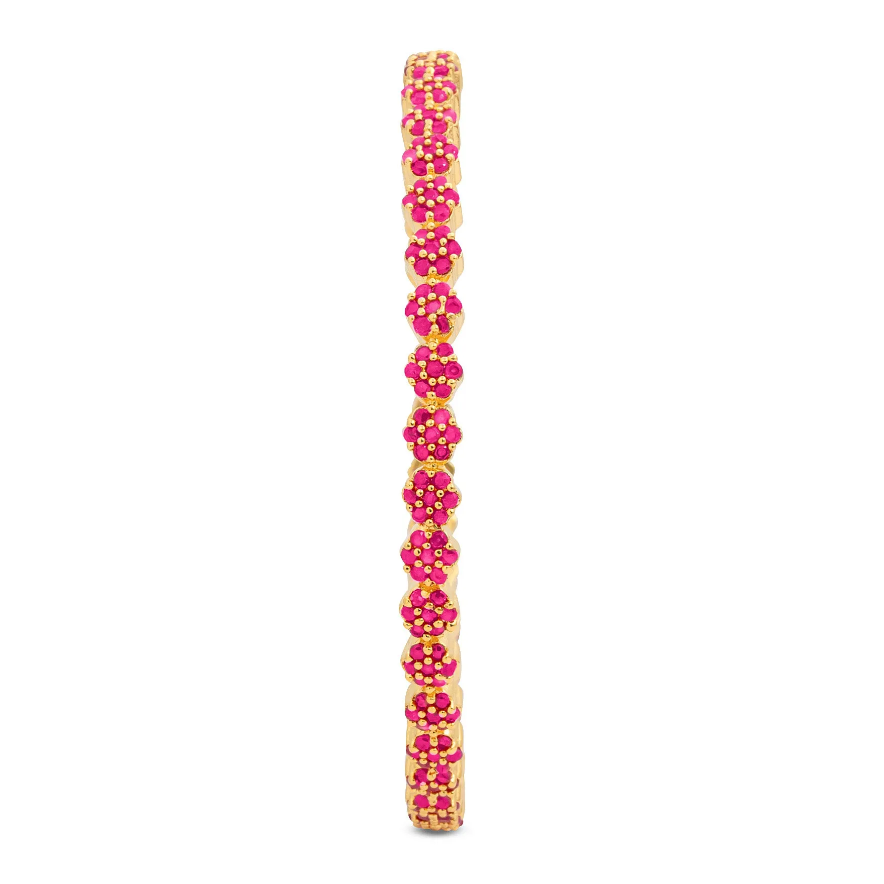 24ct Heavy Gold Plated Stone Bangle PSB16R-052