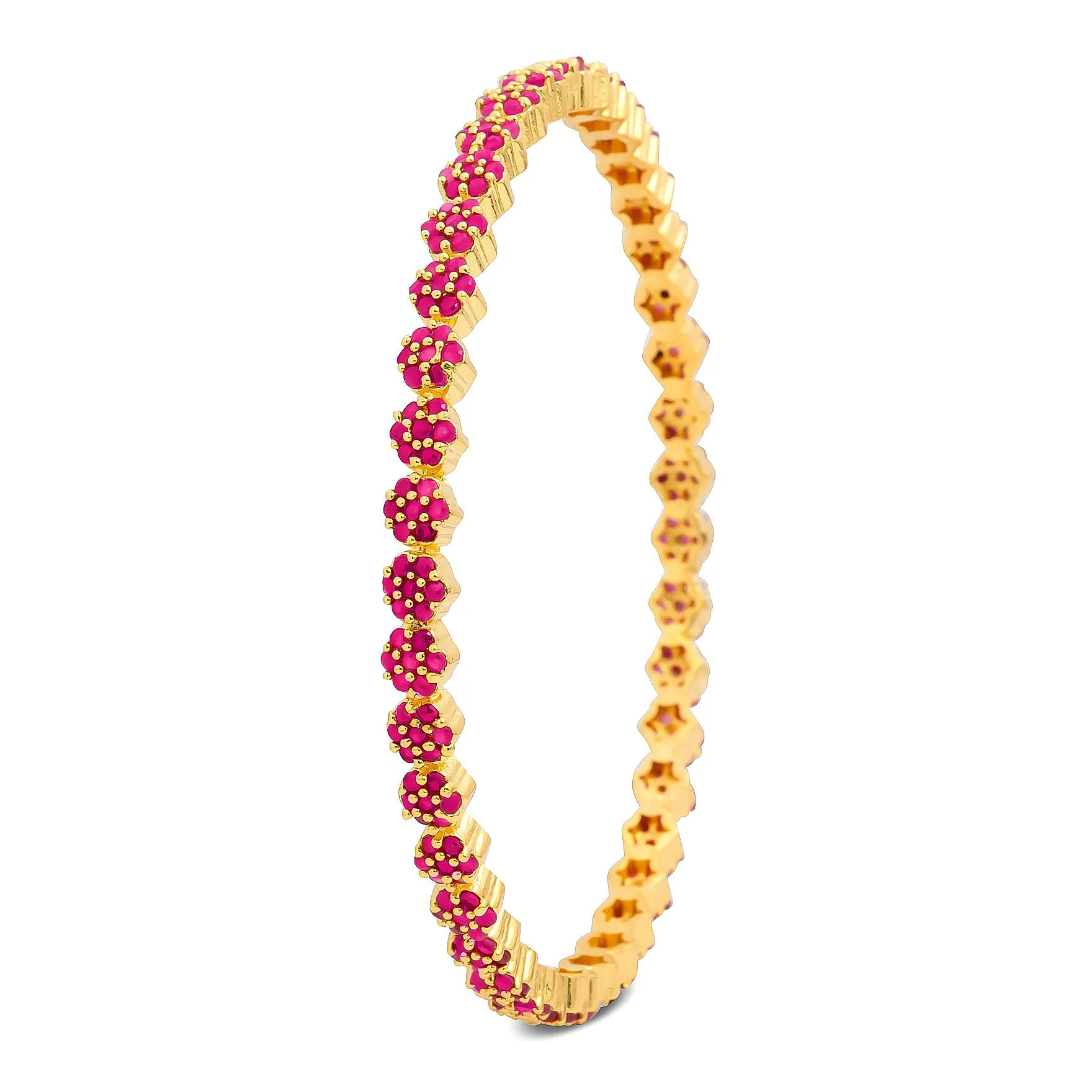 24ct Heavy Gold Plated Stone Bangle PSB16R-052