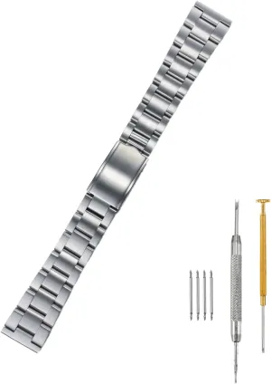 316L stainless steel 19mm Oiyster Watch Band Strap Bracelet Fit For Skx Watch,19mm stainless steel flat end watch band bracelet