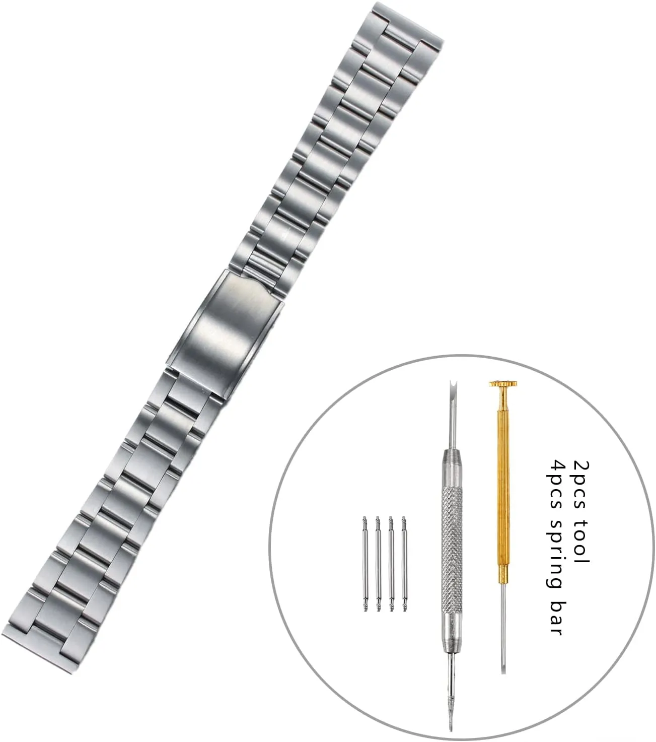 316L stainless steel 19mm Oiyster Watch Band Strap Bracelet Fit For Skx Watch,19mm stainless steel flat end watch band bracelet