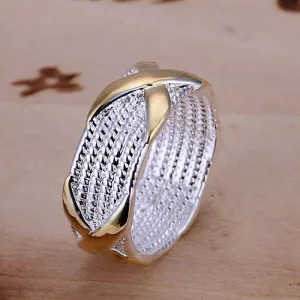 925 jewelry silver plated  Ring Fine Fashion Color Separation X Silver Jewelry Ring Women&amp;Men Gift Finger Rings SMTR013