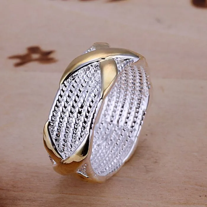 925 jewelry silver plated  Ring Fine Fashion Color Separation X Silver Jewelry Ring Women&amp;Men Gift Finger Rings SMTR013