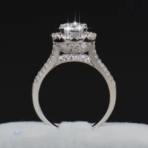 925 sterling Silver 5A ZC Crystal Zircon Flower Rings