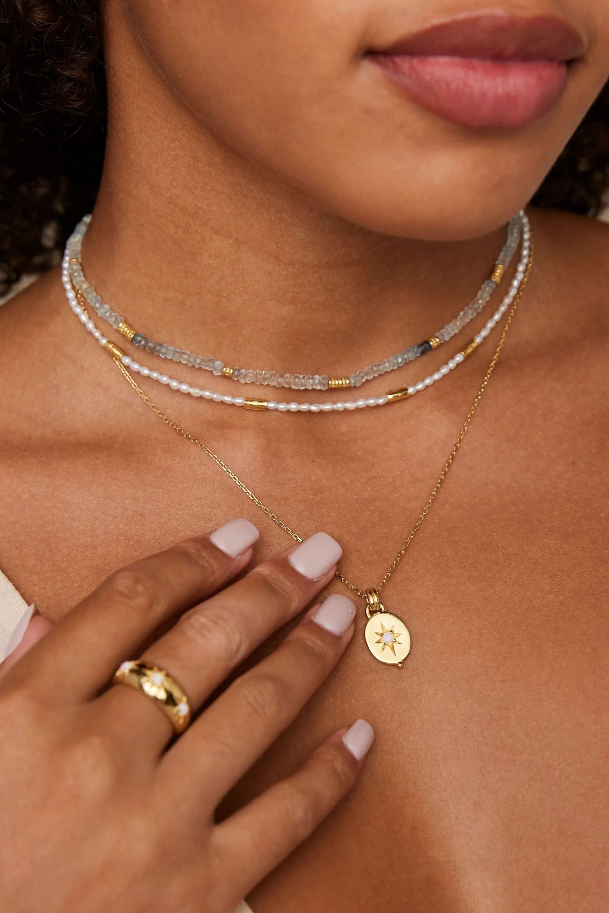 Alina Opal Gold Necklace