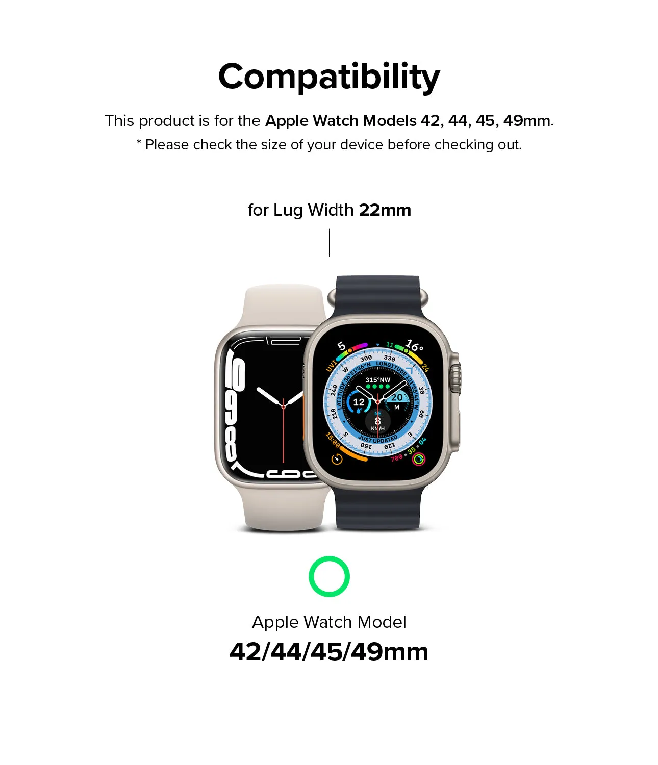 Apple Watch 49mm / 45mm / 44mm / 42mm | Metal One Band α - Silver