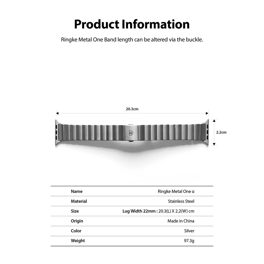 Apple Watch 49mm / 45mm / 44mm / 42mm | Metal One Band α - Silver