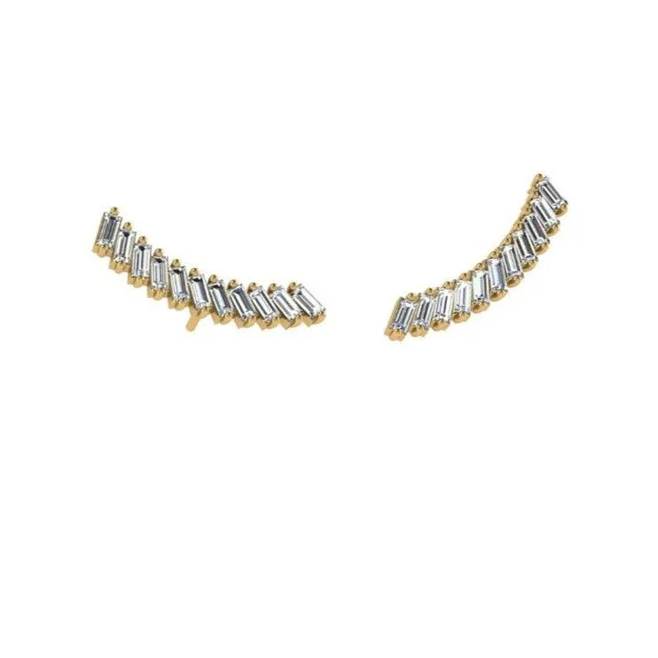 Baguette Climber Diamond Earrings