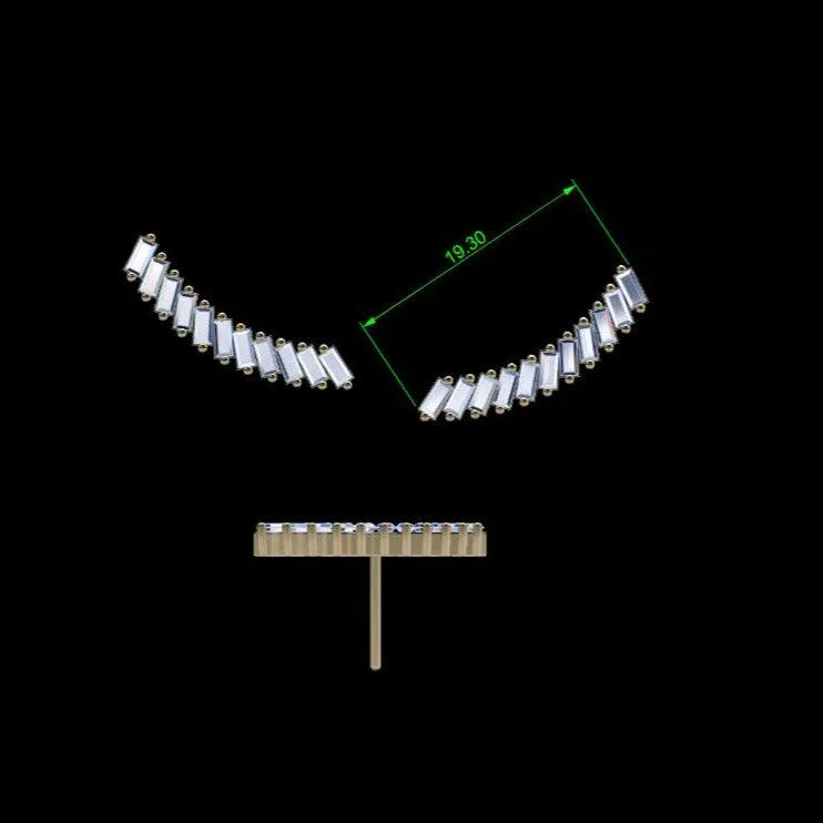 Baguette Climber Diamond Earrings