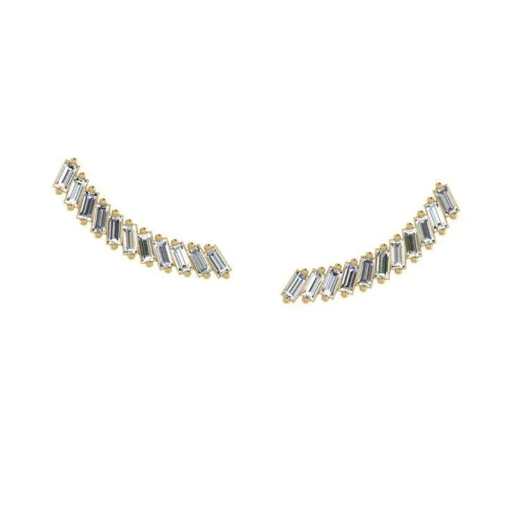 Baguette Climber Diamond Earrings