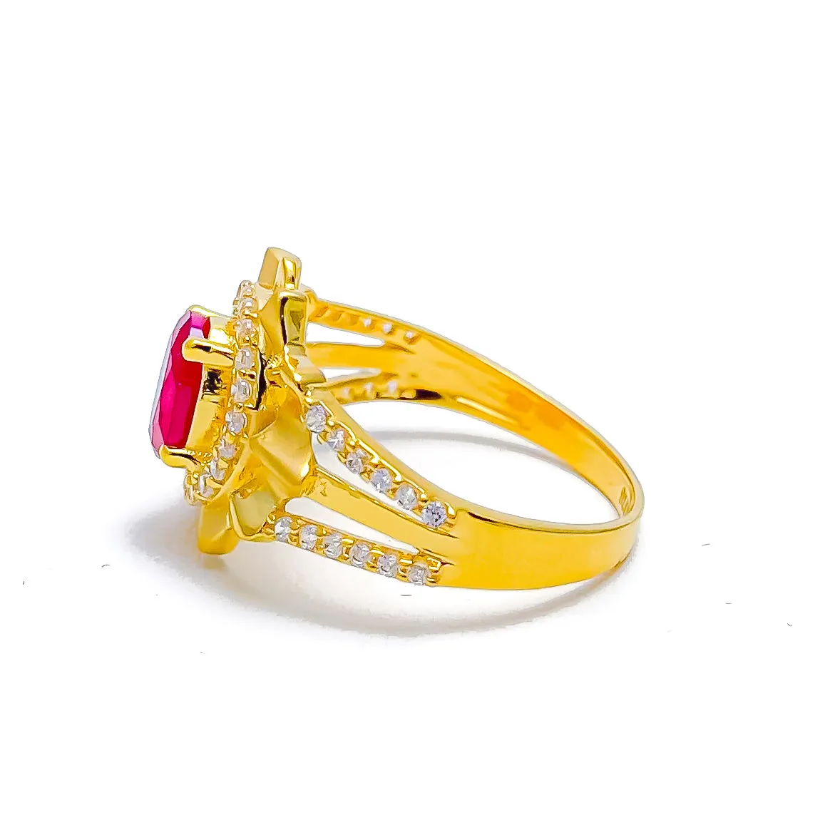 Blush Floral 22k Gold 22k Gold CZ Ring