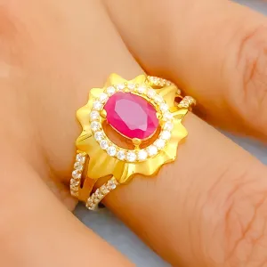 Blush Floral 22k Gold 22k Gold CZ Ring