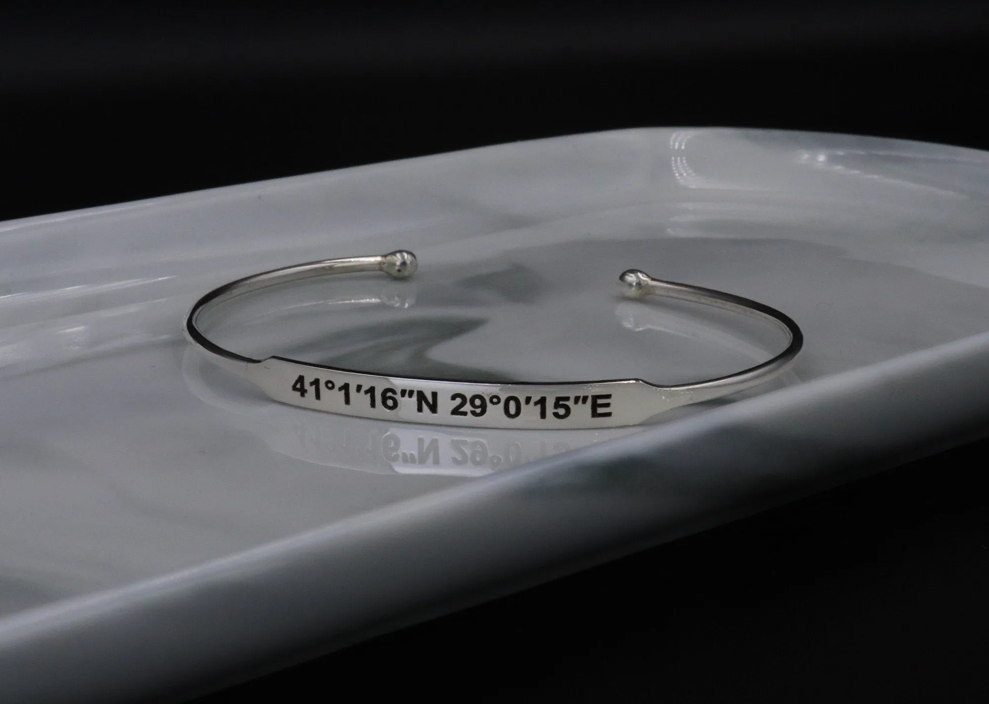 Customizable Name Bangle in Silver