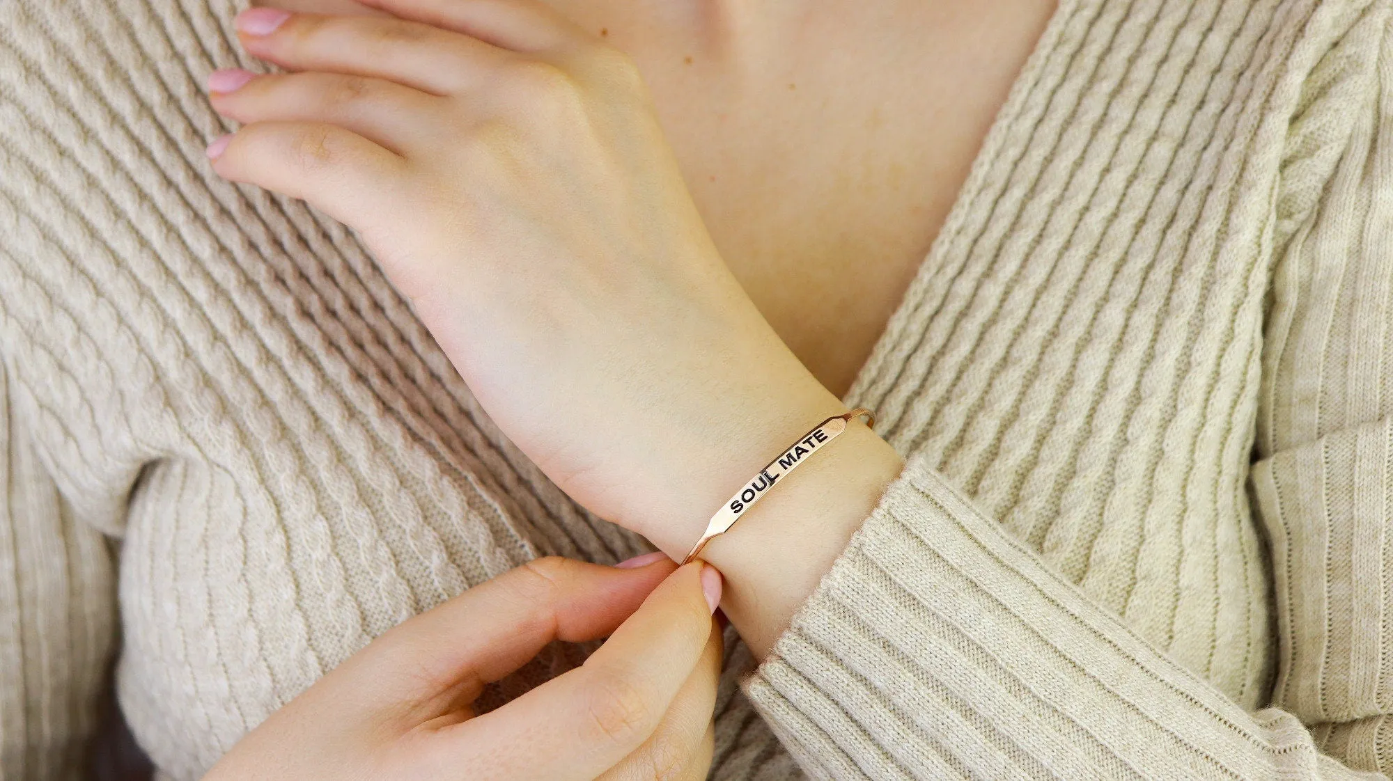Customizable Name Bangle in Silver