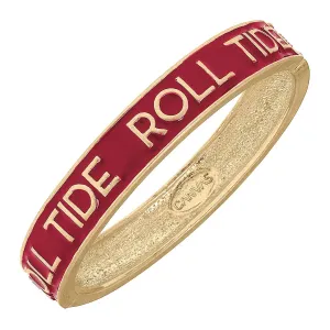 Enamel Hinge Bangle - Red