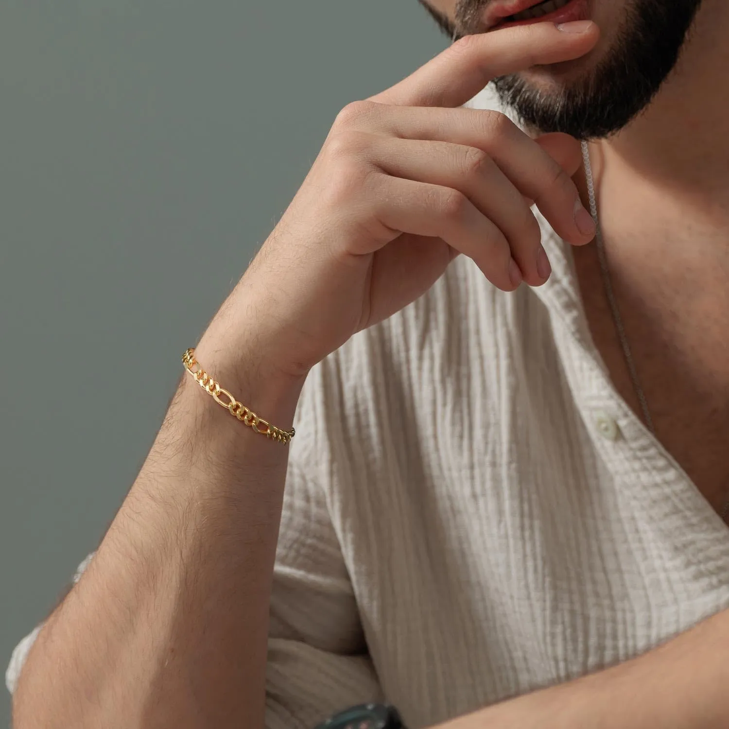 Gold Bracelets for Women 14K Gold Bracelets for Womens Bracelet Figaro Link Chain Bracelet for Women Men 6.5/7/7.5/8/9in