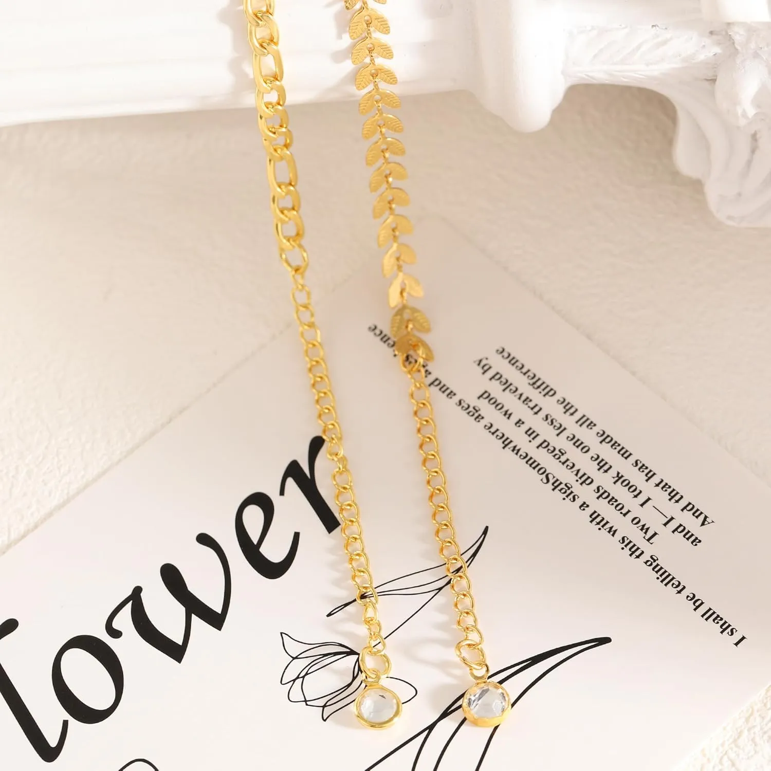 Gold Bracelets for Women - Dainty 18K Gold Plated Trendy Bead Rope Cuban Figaro Paperclip Bracelet Stacks Jewelry Set