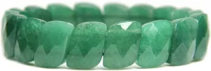 Keleny Semi Precious Stones S Shape Faceted Beaded Stretchable Crystal Bangle 7.5 Inch Unisex