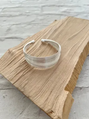 Liquid Cuff Bangle Antique Silver