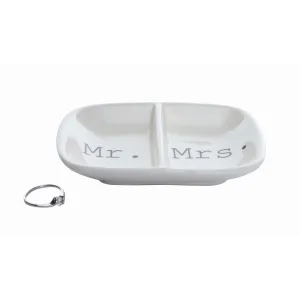 Mr. & Mrs. Ceramic Ring Dish