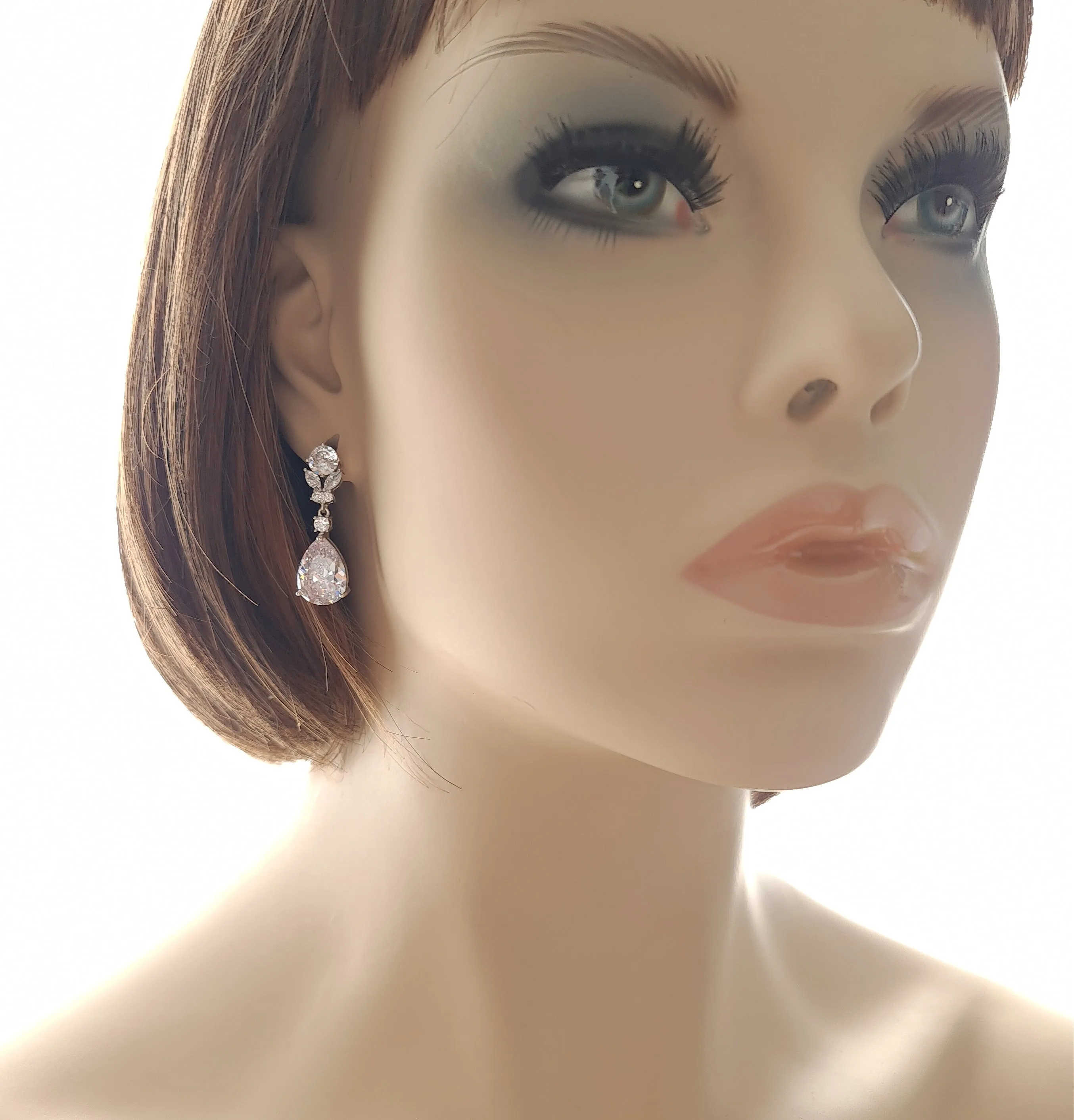 Pear Drop Earring Necklace Bracelet Set-Mary