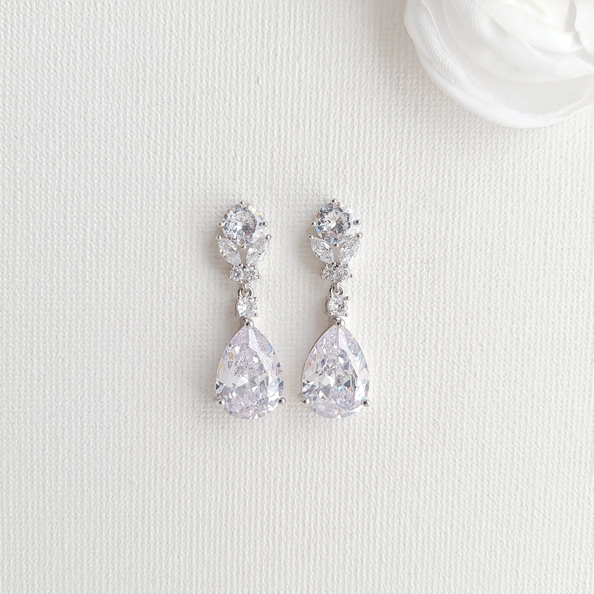 Pear Drop Earring Necklace Bracelet Set-Mary