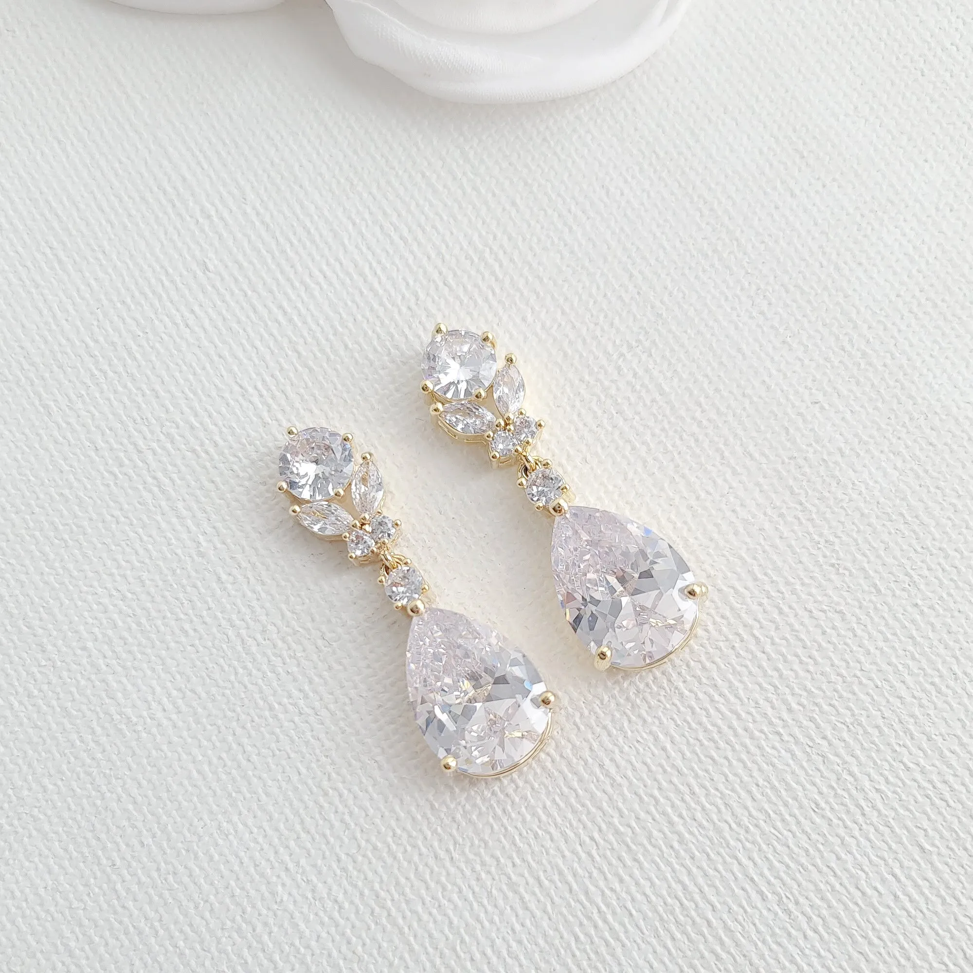 Pear Drop Earring Necklace Bracelet Set-Mary