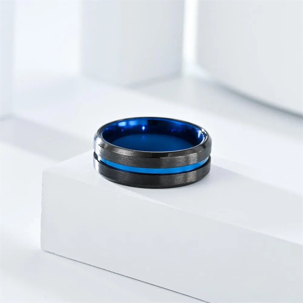 Personalized Couple Rings with Cubic Zirconia Matching Promise Rings for Him and Her Titanium Black CZ Wedding and Engagement Ring Set for Women and Men Comfort Fit Rings for Couples