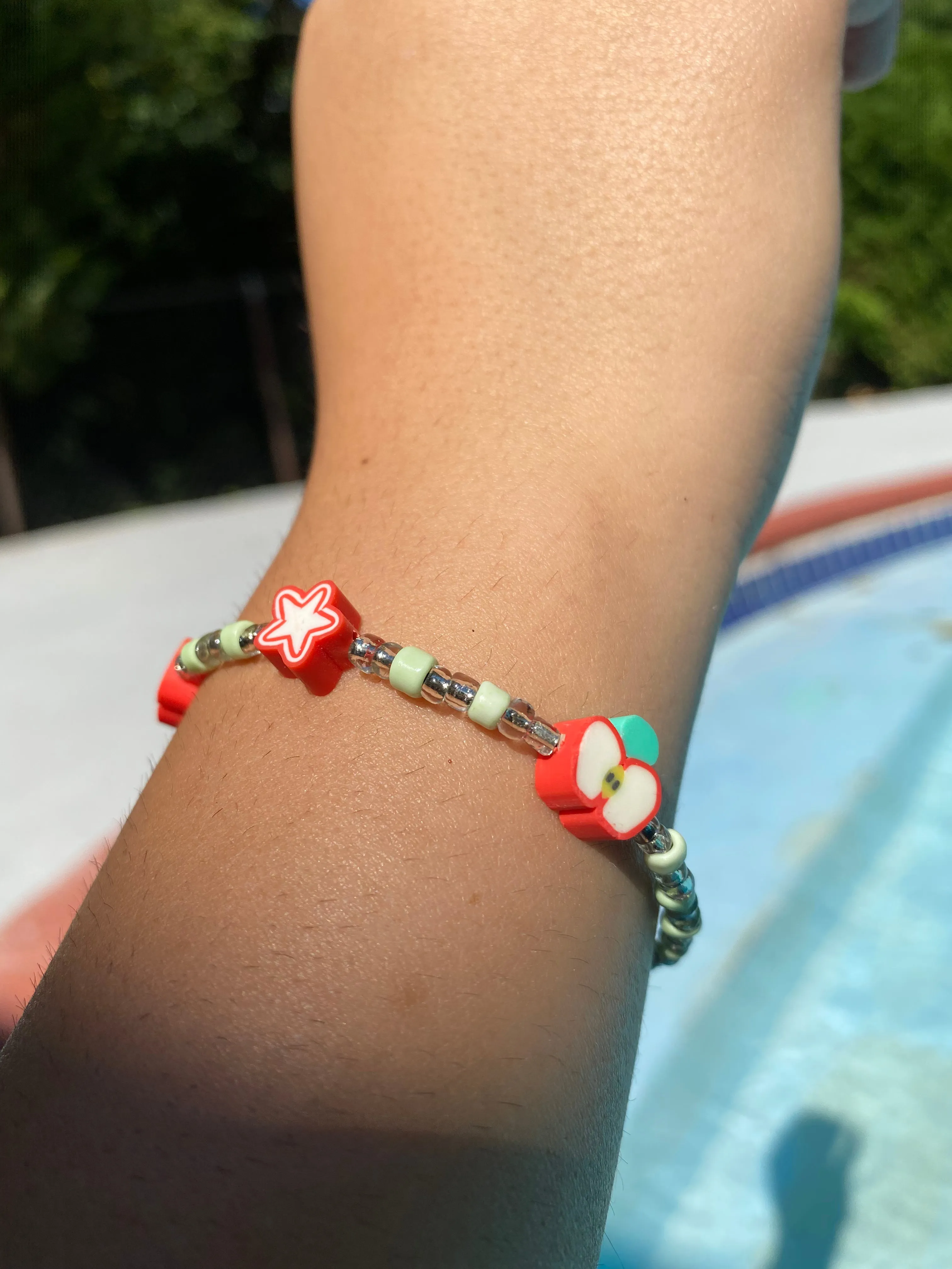 Red Apple Beaded Bracelet