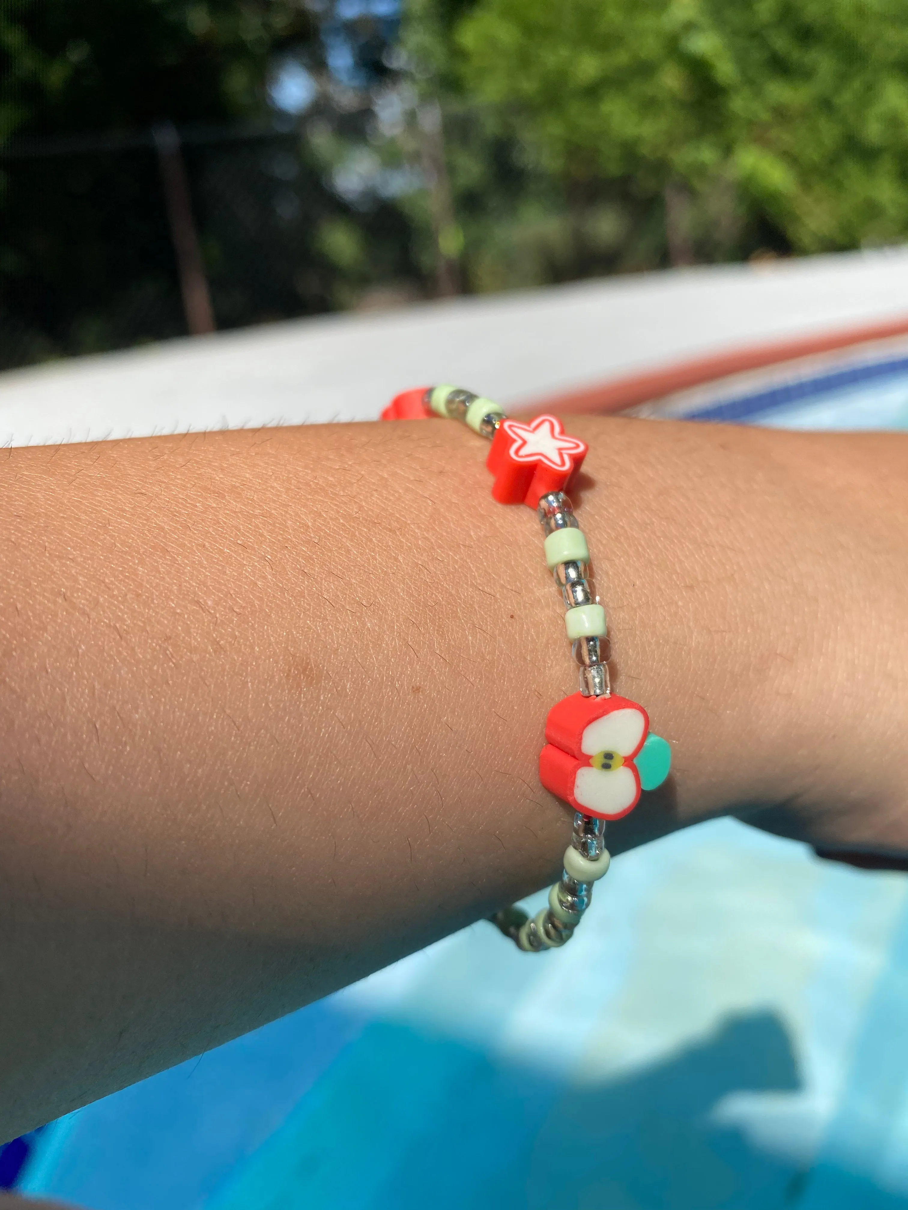 Red Apple Beaded Bracelet