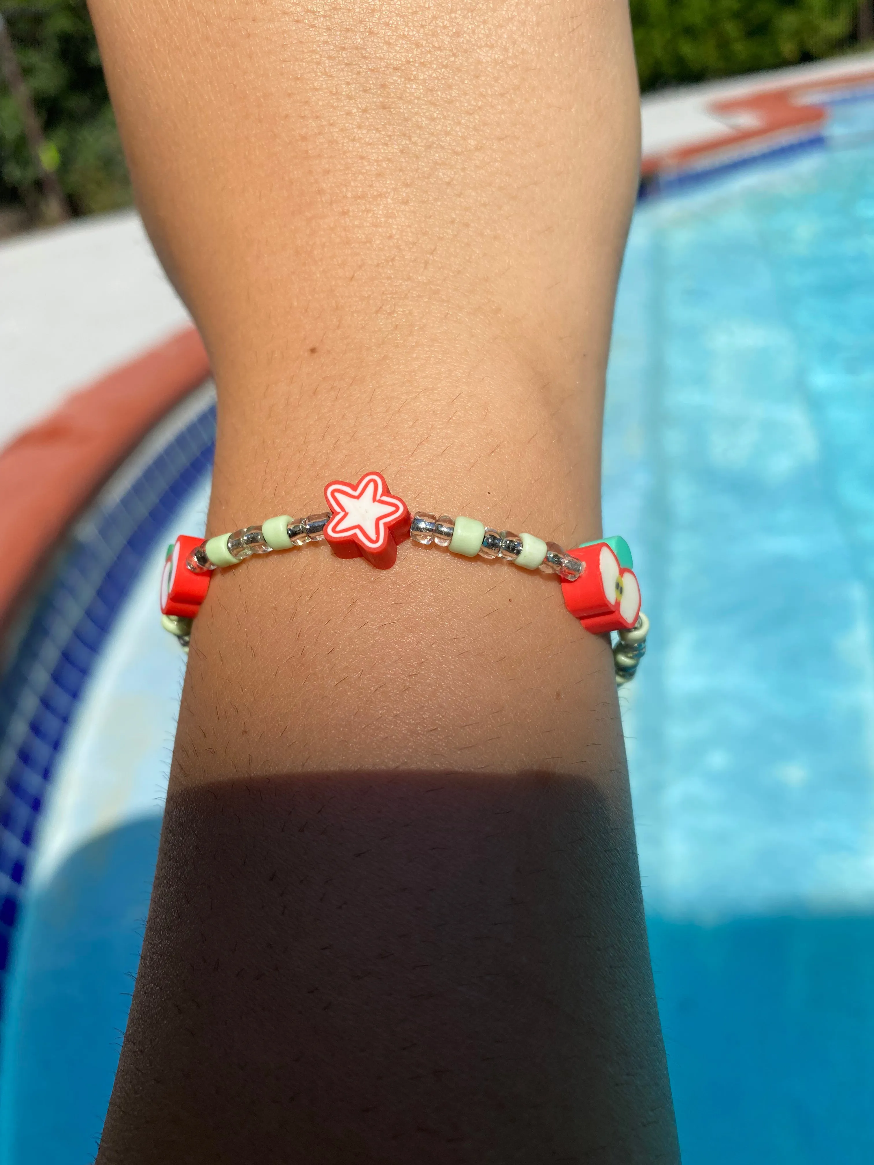Red Apple Beaded Bracelet