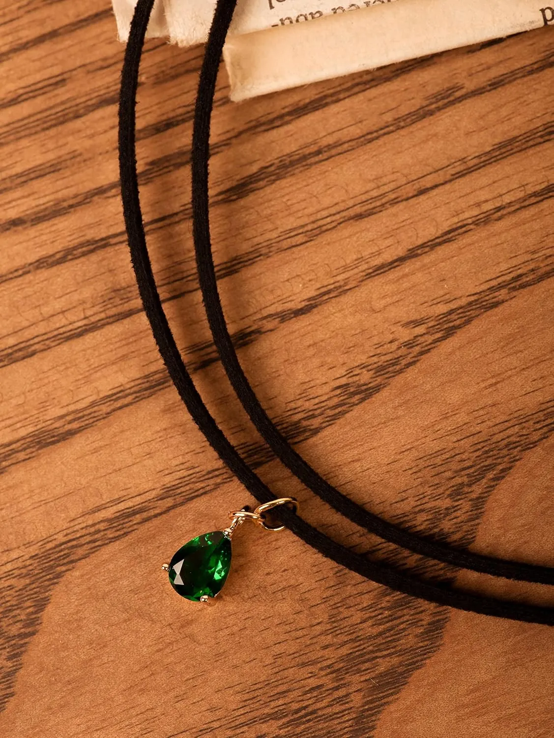 Sacina Layered Black Choker Necklace, Glass Teardrop Chocker, Black Necklace, Gothic Goth Boho Choker, Christmas Jewelry Gift For Women