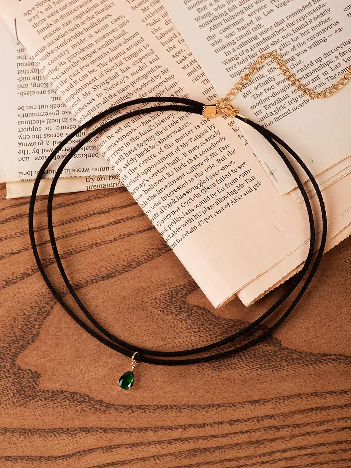 Sacina Layered Black Choker Necklace, Glass Teardrop Chocker, Black Necklace, Gothic Goth Boho Choker, Christmas Jewelry Gift For Women