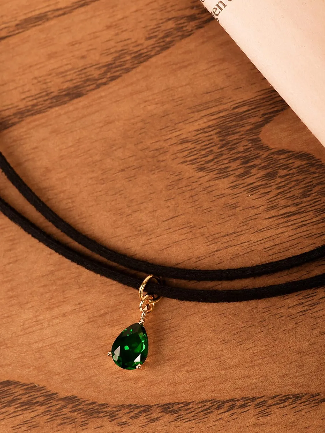 Sacina Layered Black Choker Necklace, Glass Teardrop Chocker, Black Necklace, Gothic Goth Boho Choker, Christmas Jewelry Gift For Women