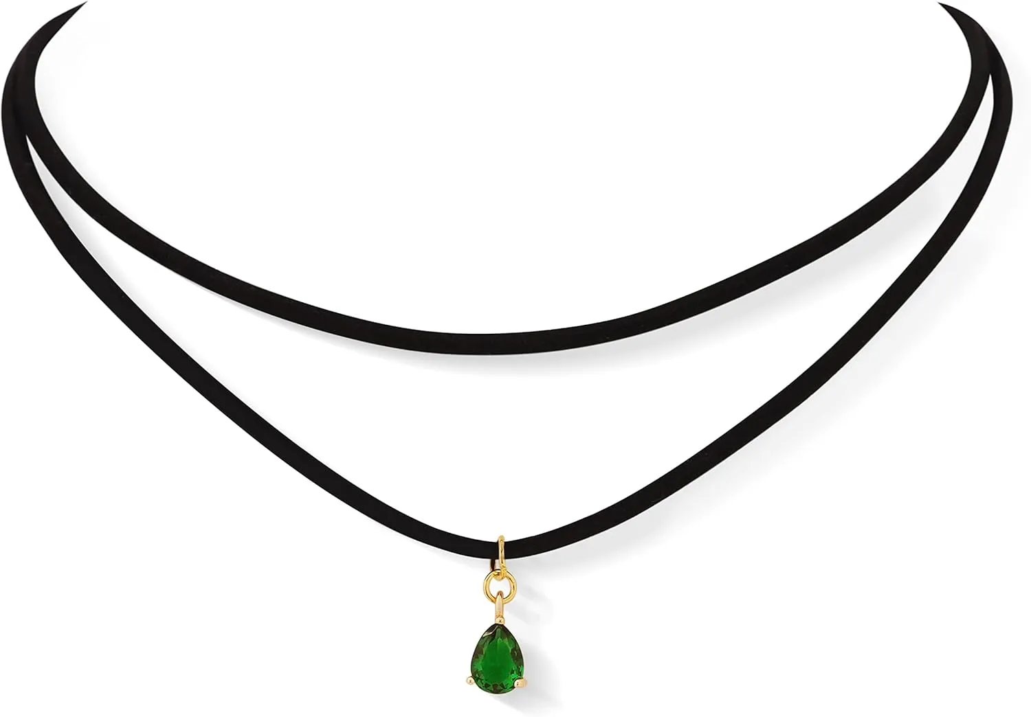 Sacina Layered Black Choker Necklace, Glass Teardrop Chocker, Black Necklace, Gothic Goth Boho Choker, Christmas Jewelry Gift For Women