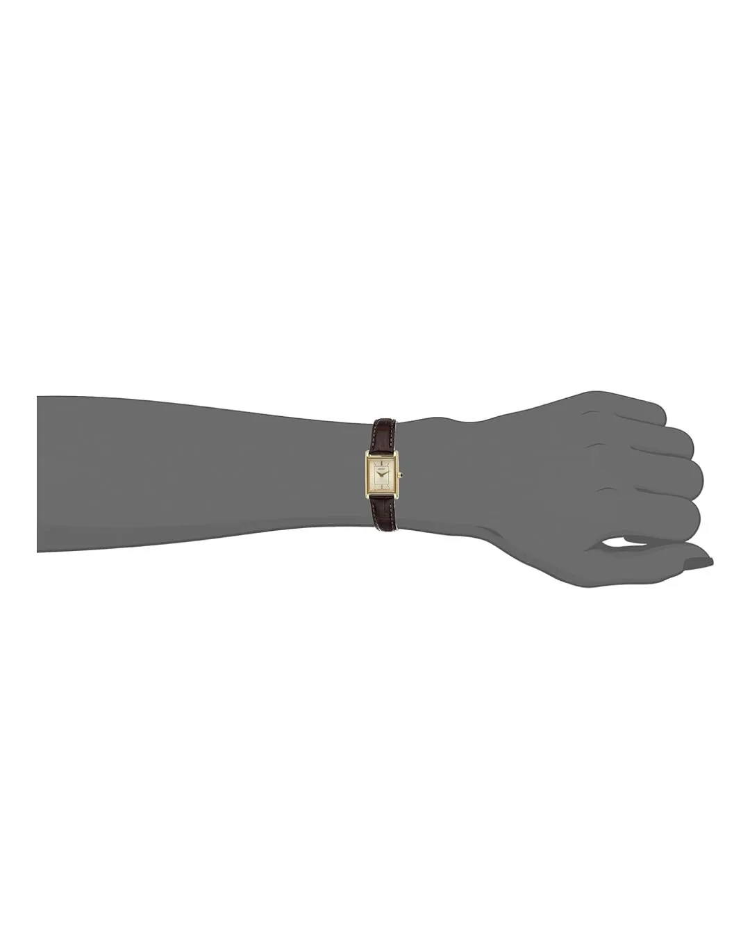 SEIKO Essentials Watch for Women - Essentials - Water Resistant with Stainless Steel Rectangular Case and Leather Strap