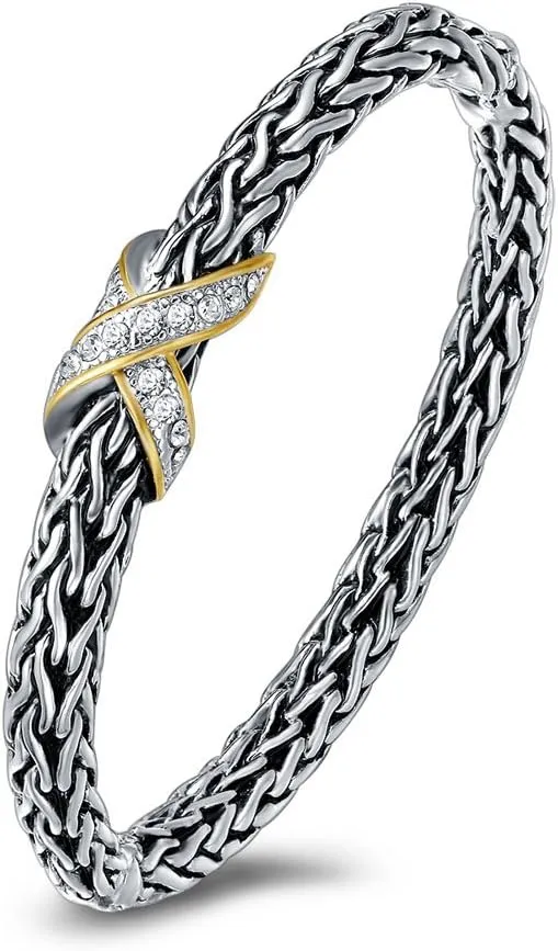 UNY Jewel Fashion Brand Hardy Jewelry Foxtail Chain Wire Cross Vintage Bangle Elegant Beautiful