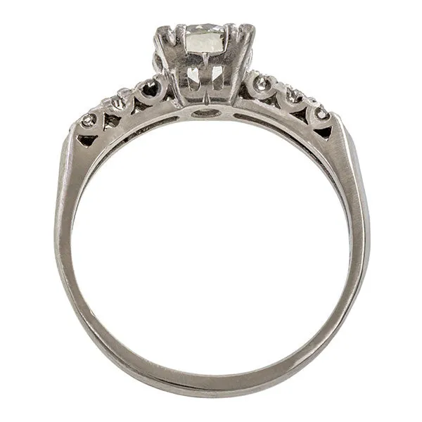 Vintage Engagement Ring, Circular Brilliant 0.92ct