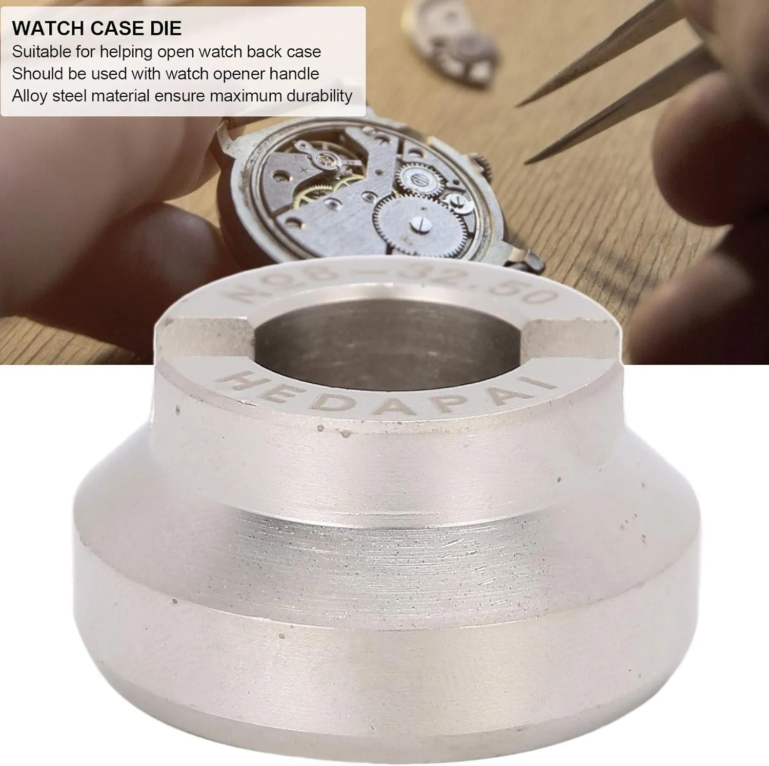 Watch Opener Die, 5537 Watch Opener Die Watch Case Back Cover Opener Die Watch Repairing Accessory Screw Watch Back Remover Openers Claw Watch Back Case Opener for Watch Making and Repair(32.5mm)
