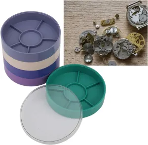 Watch Parts Storage Box,5 Layer Watch Repair Tool/Watch Parts Storage Box Color Parts Box Storage Box Watch Tools for Screw Component Movement Hardware Parts(Round)