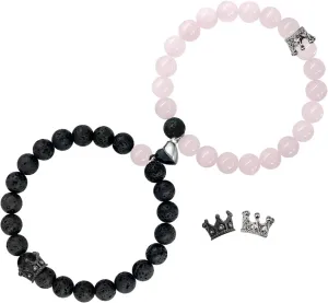 Ymeeaa Couples Bracelets King&Queen Crown His and Her Bracelets Heart Matching Bracelets Long Distance Relationship Gifts for Boyfriend and Girlfriend on Anniversary Couples Jewelry for Women Men