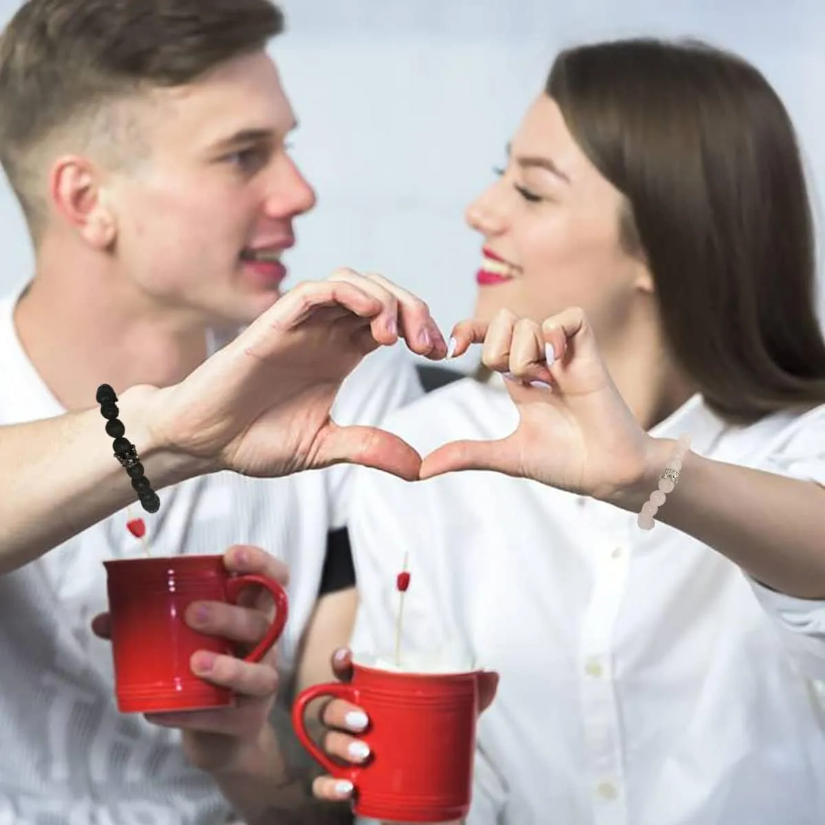 Ymeeaa Couples Bracelets King&Queen Crown His and Her Bracelets Heart Matching Bracelets Long Distance Relationship Gifts for Boyfriend and Girlfriend on Anniversary Couples Jewelry for Women Men